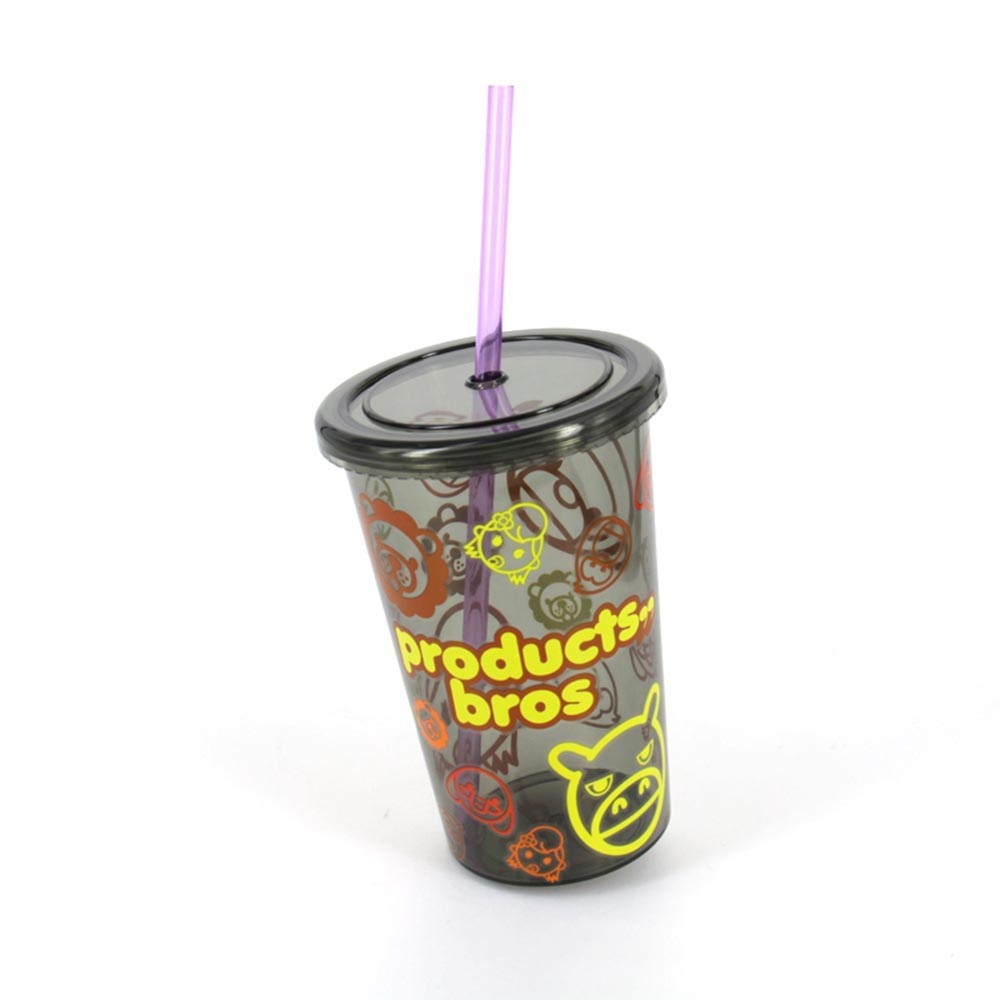 Plastic Cup with Straw